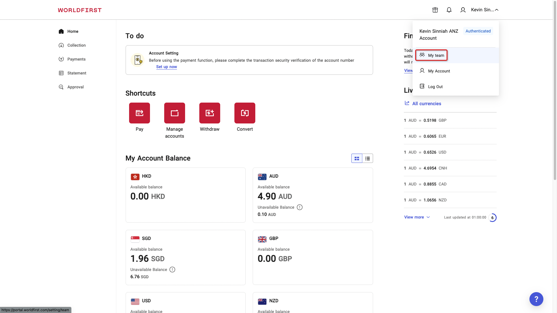 How to invite a new user to your World Account | WorldFirst SG